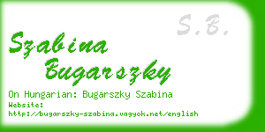 szabina bugarszky business card